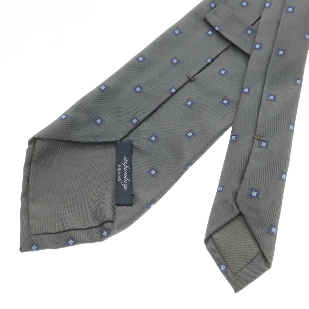 【中古】ステファノ ビジ stefano bigi シルク 小紋柄ネクタイ グレーxブルー【 状態ランクB 】【 メンズ 】