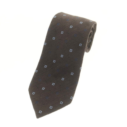 【中古】ジエレ GIERRE シルクウール 小紋柄ネクタイ ブラウンxライトブルー【 状態ランクB 】【 メンズ 】