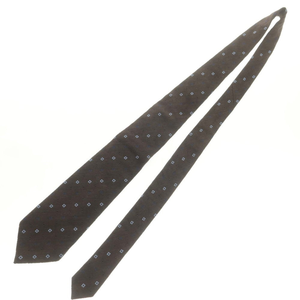【中古】ジエレ GIERRE シルクウール 小紋柄ネクタイ ブラウンxライトブルー【 状態ランクB 】【 メンズ 】