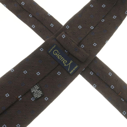 【中古】ジエレ GIERRE シルクウール 小紋柄ネクタイ ブラウンxライトブルー【 状態ランクB 】【 メンズ 】