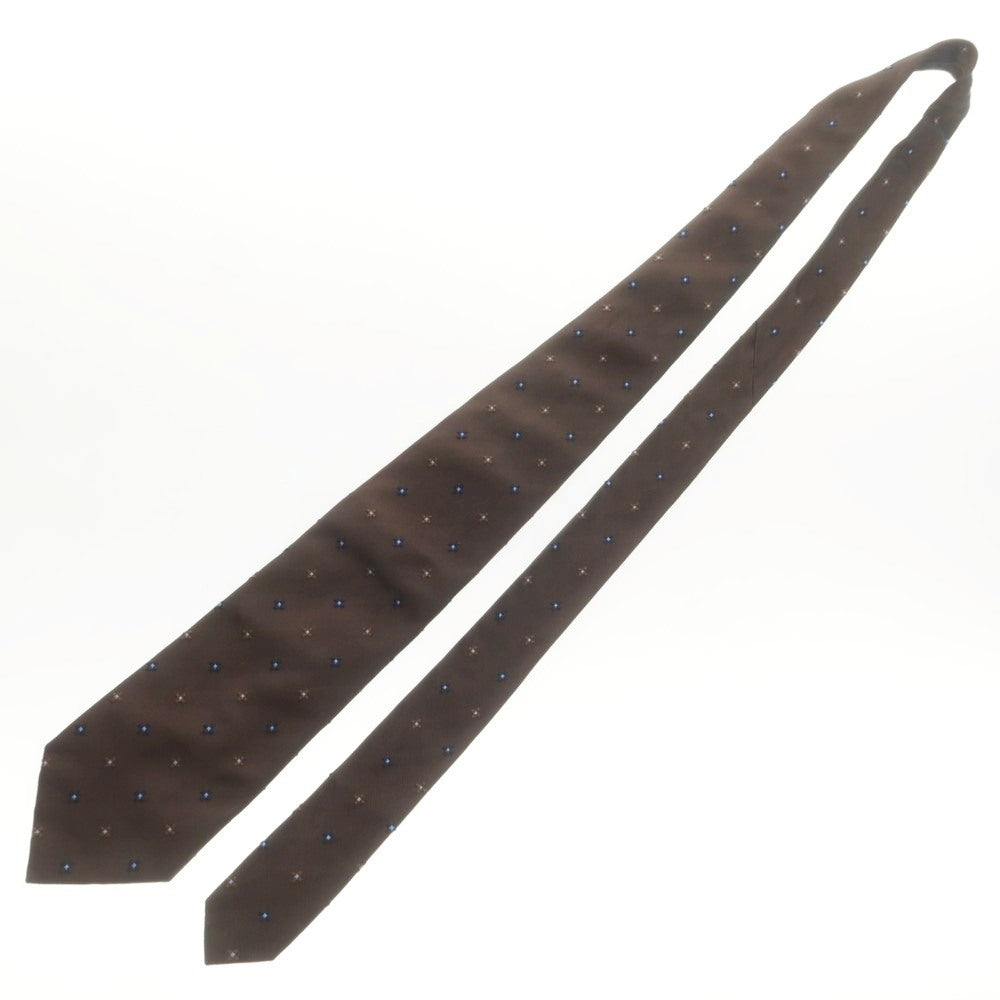 【中古】ニッキー nicky シルク 小紋柄ネクタイ ブラウンxブルー【 状態ランクB 】【 メンズ 】