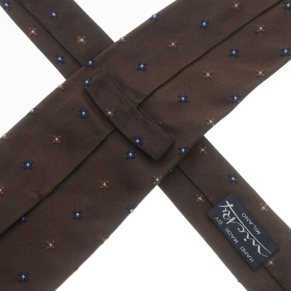 【中古】ニッキー nicky シルク 小紋柄ネクタイ ブラウンxブルー【 状態ランクB 】【 メンズ 】