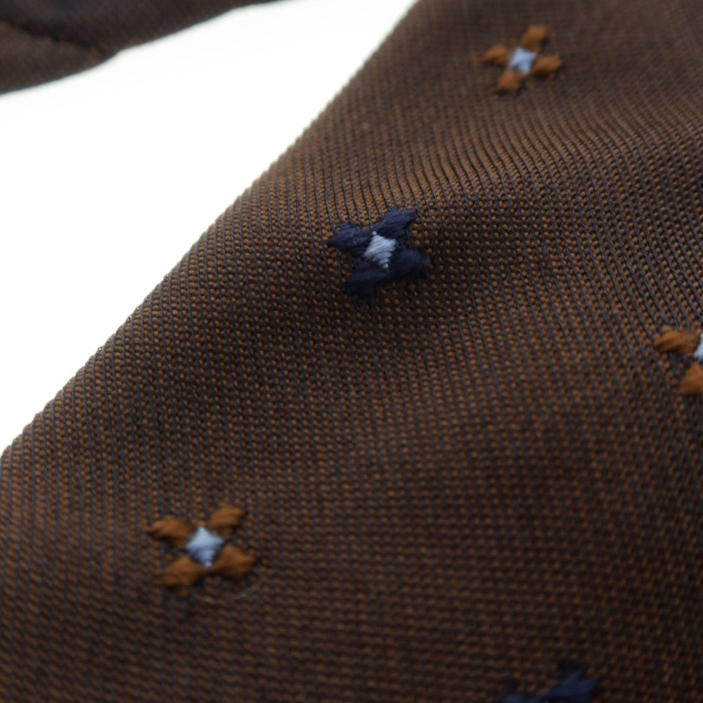 【中古】ニッキー nicky シルク 小紋柄ネクタイ ブラウンxブルー【 状態ランクB 】【 メンズ 】