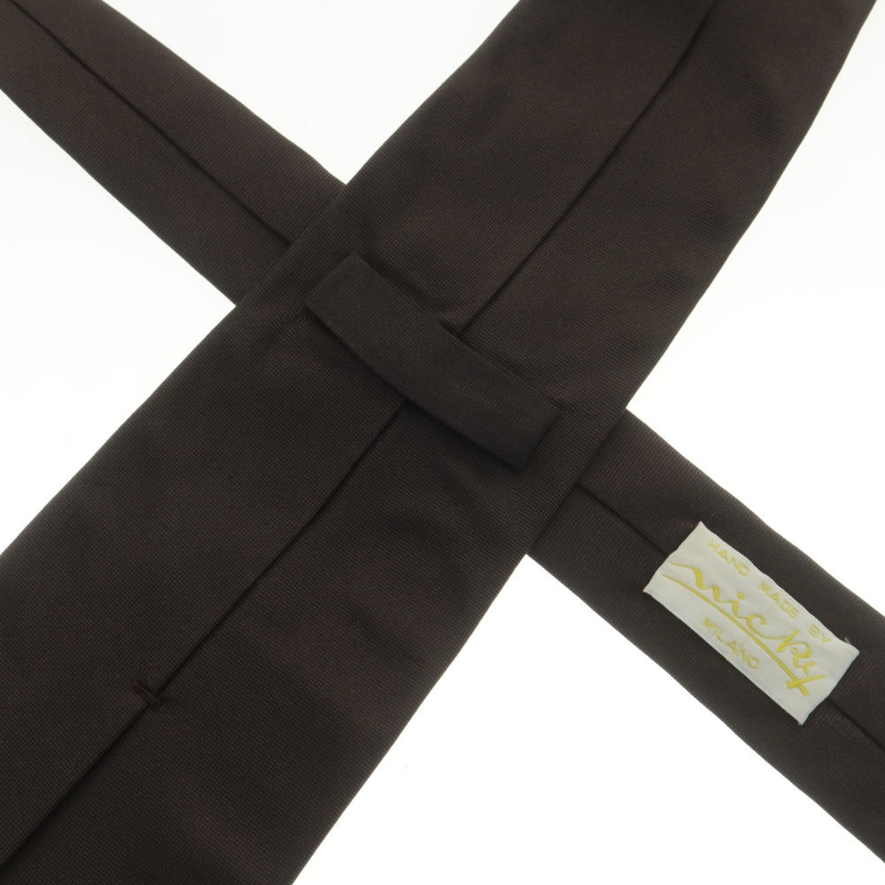 【中古】ニッキー nicky シルク 無地ネクタイ ブラウン【 状態ランクB 】【 メンズ 】