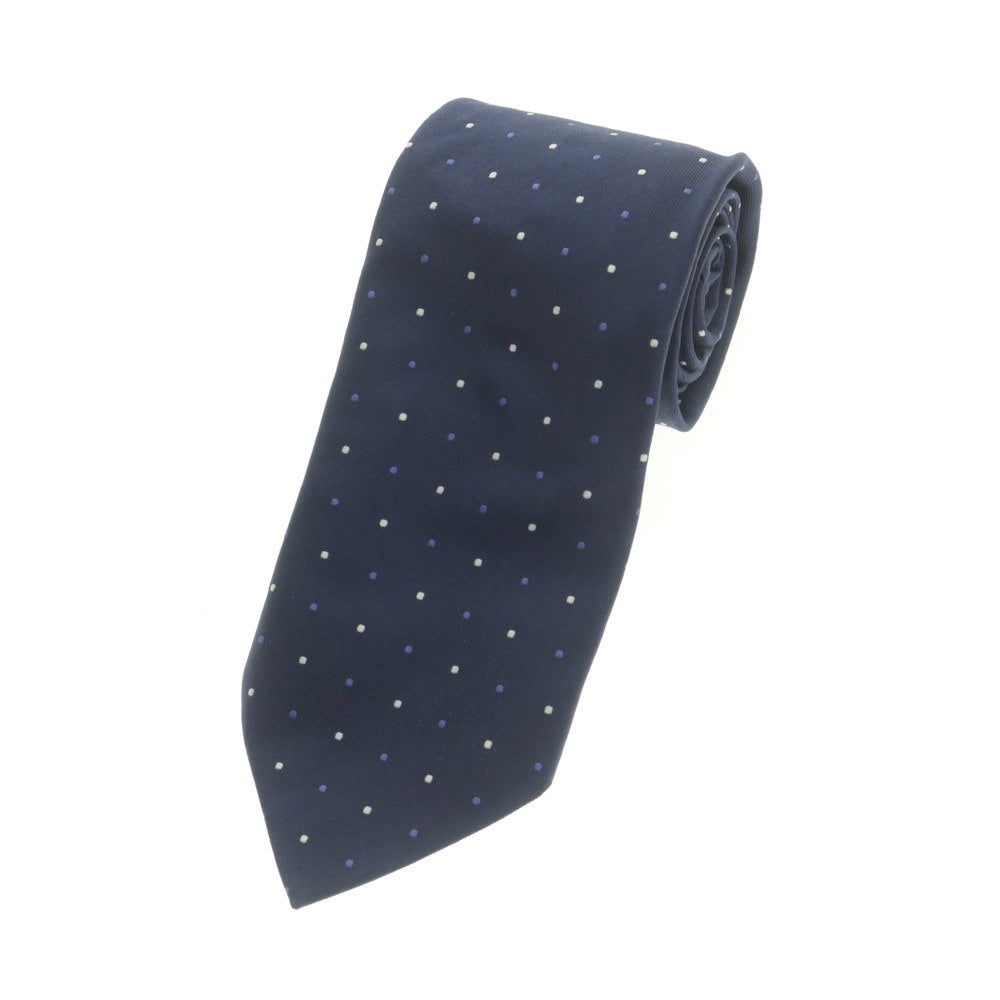 【中古】ファットーリ Fattori シルク ドット柄ネクタイ ネイビーxホワイト【 状態ランクB 】【 メンズ 】