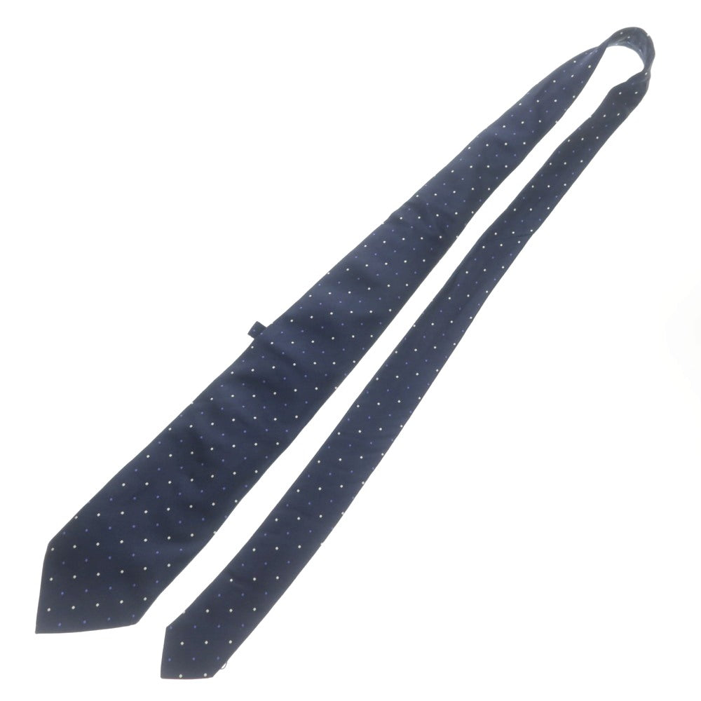 【中古】ファットーリ Fattori シルク ドット柄ネクタイ ネイビーxホワイト【 状態ランクB 】【 メンズ 】 [APD]