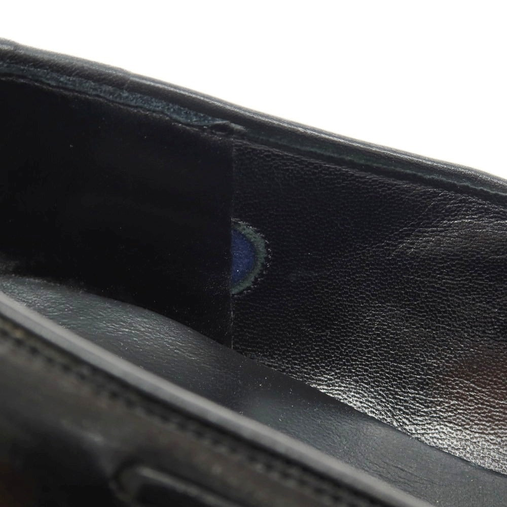 【中古】ジョージ クレバリー GEORGE CLEVERLEY チゼルトゥ リボンローファー ブラック【 表記不明(24位) 】【 状態ランクC 】【 メンズ 】