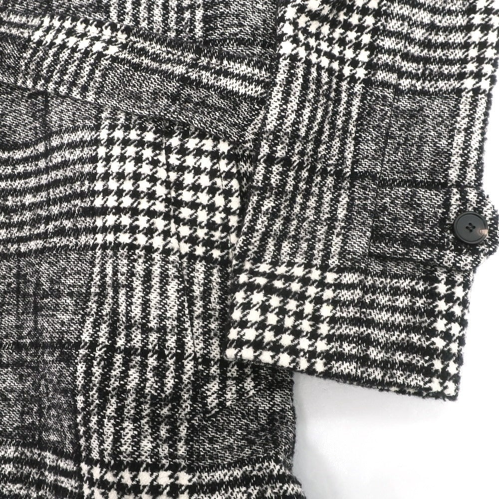 【中古】タリアトーレ TAGLIATORE LARS コットンウールナイロン チェック ベルテッドコート ブラックxホワイト【 44 】【 状態ランクB 】【 メンズ 】