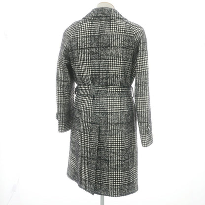 【中古】タリアトーレ TAGLIATORE LARS コットンウールナイロン チェック ベルテッドコート ブラックxホワイト【 44 】【 状態ランクB 】【 メンズ 】
