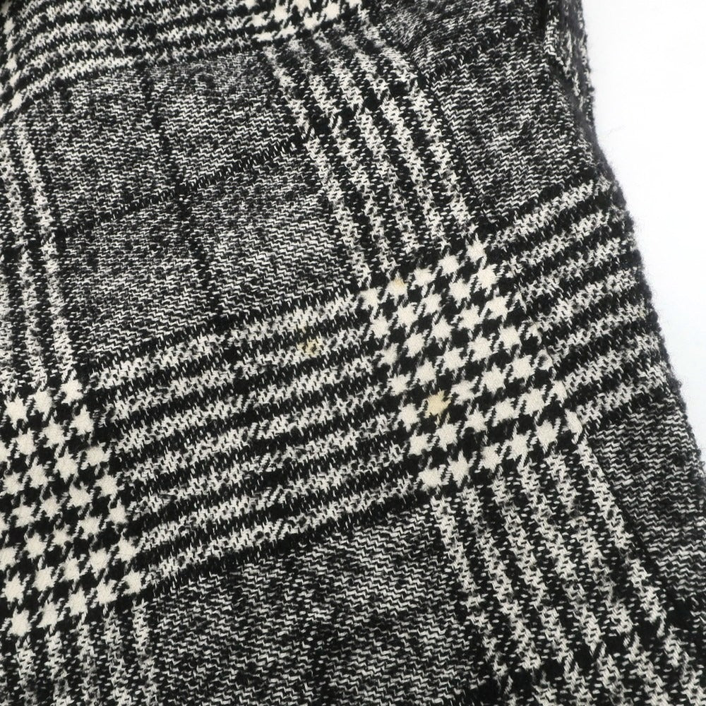 【中古】タリアトーレ TAGLIATORE LARS コットンウールナイロン チェック ベルテッドコート ブラックxホワイト【 44 】【 状態ランクB 】【 メンズ 】