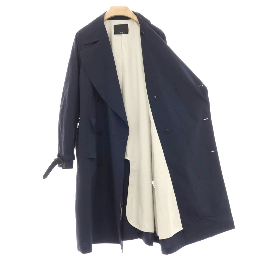 【中古】エス S ポリエステル トレンチコート ネイビー【サイズ2】【 状態ランクB 】【 メンズ 】