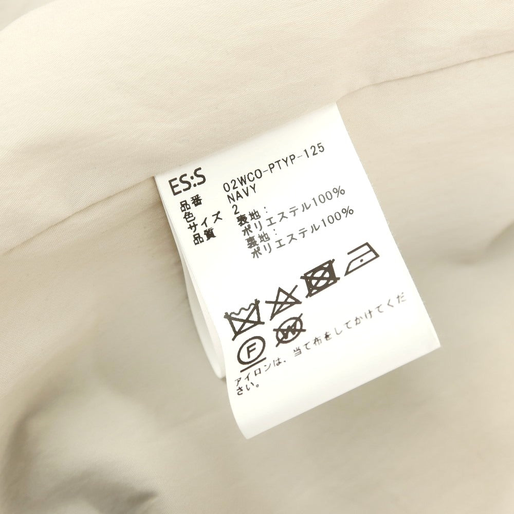 【中古】エス S ポリエステル トレンチコート ネイビー【サイズ2】【 状態ランクB 】【 メンズ 】