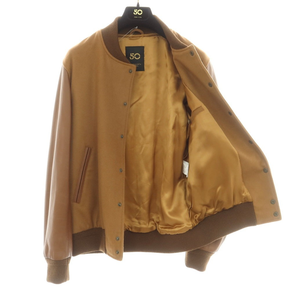 【中古】チンクアンタ Cinquanta ウールナイロン×ラムレザー スタジャン ブラウン【 46 】【 状態ランクA 】【 メンズ 】