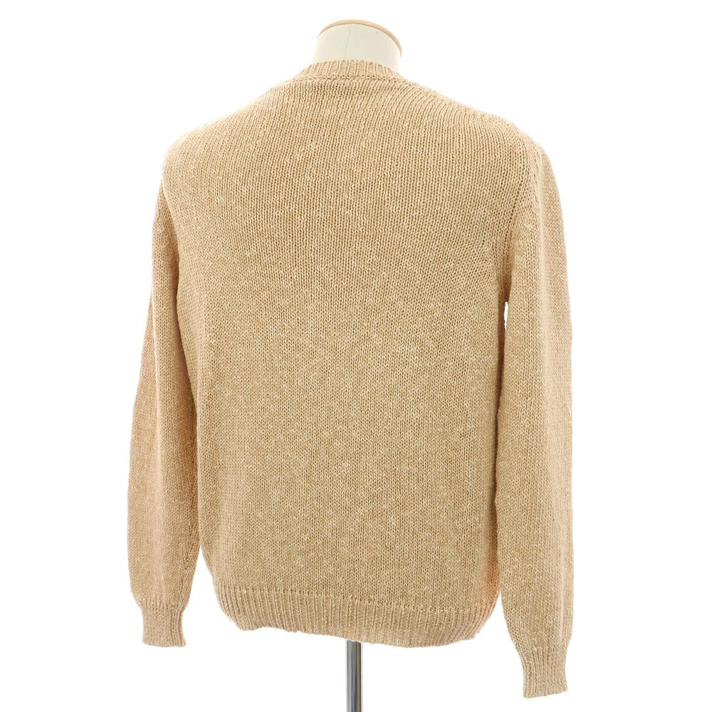 【中古】セッテフィーリ カシミア Settefili Cashmere コットンリネン クルーネック プルオーバーニット ベージュ【サイズ48/S】【 状態ランクB 】【 メンズ 】