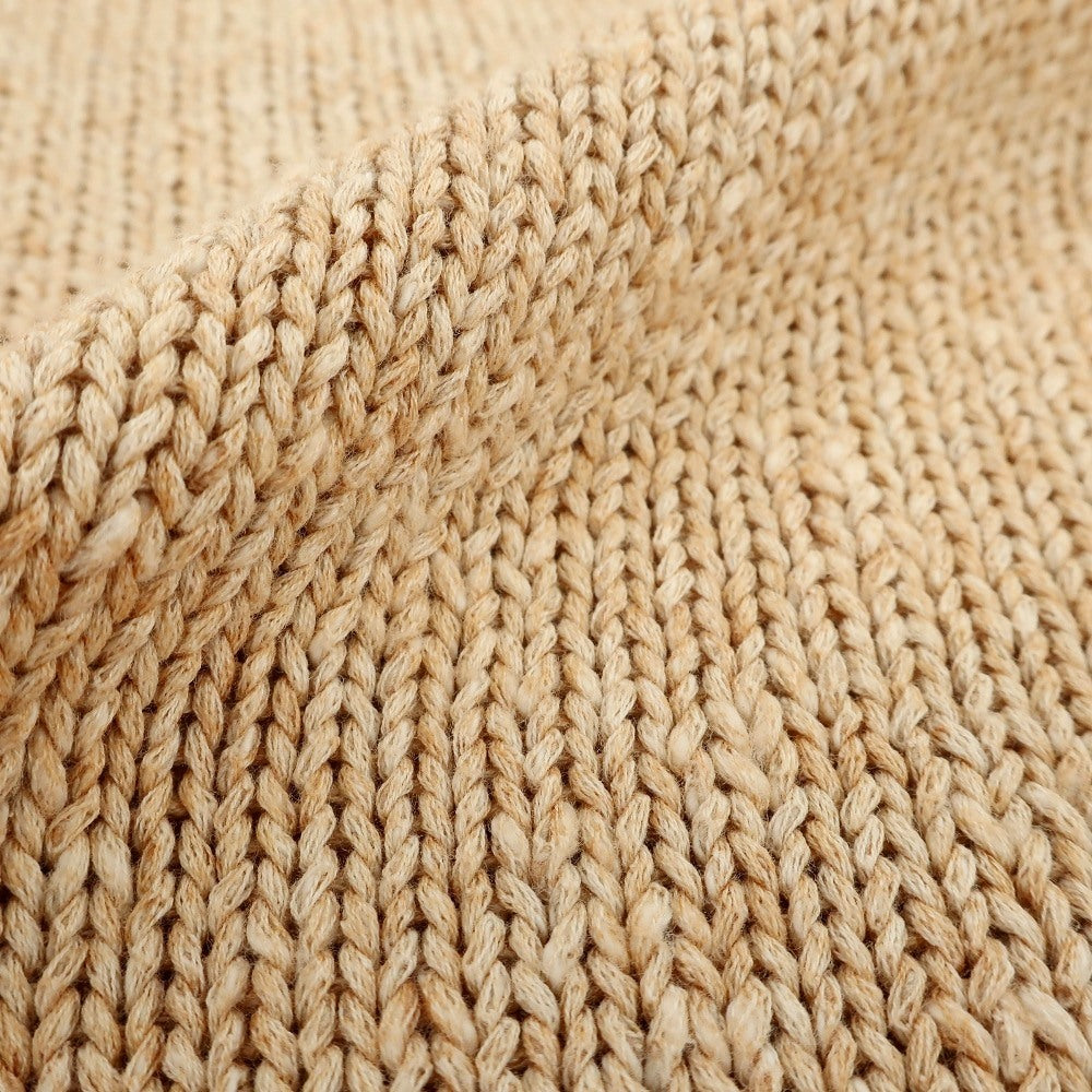 【中古】セッテフィーリ カシミア Settefili Cashmere コットンリネン クルーネック プルオーバーニット ベージュ【サイズ48/S】【 状態ランクB 】【 メンズ 】