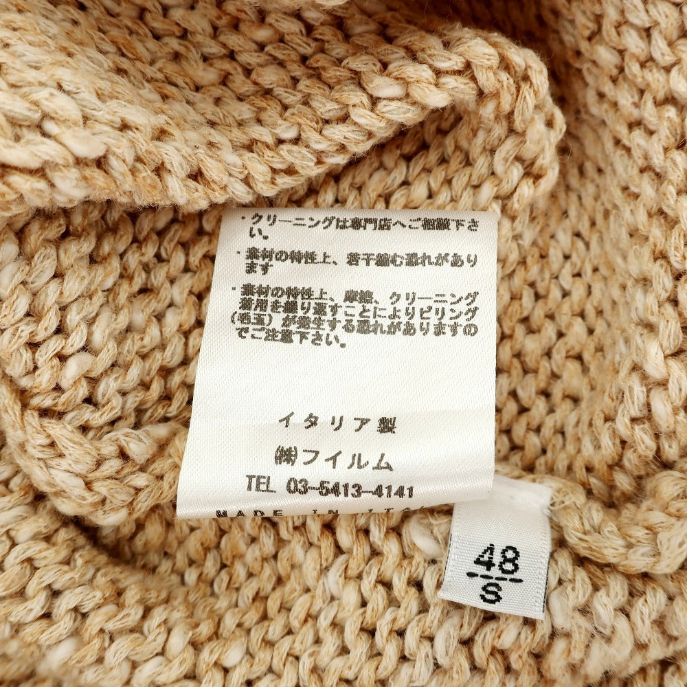 【中古】セッテフィーリ カシミア Settefili Cashmere コットンリネン クルーネック プルオーバーニット ベージュ【サイズ48/S】【 状態ランクB 】【 メンズ 】