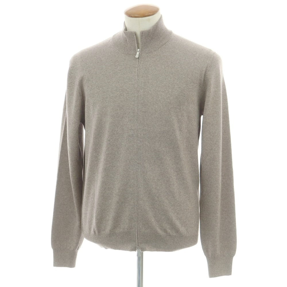 【中古】グランサッソ GRAN SASSO ハイゲージウール スタンドカラーカーディガン グレージュ【 48 】【 状態ランクA 】【 メンズ 】