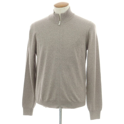 【中古】グランサッソ GRAN SASSO ハイゲージウール スタンドカラーカーディガン グレージュ【 48 】【 状態ランクA 】【 メンズ 】