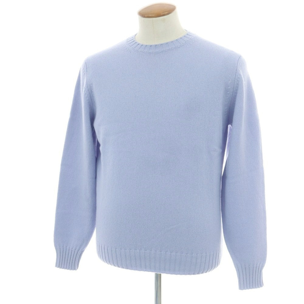 【中古】サンモリッツ S.MORITZ ウールカシミヤ クルーネックニット ライトブルー【 48 】【 状態ランクB 】【 メンズ 】