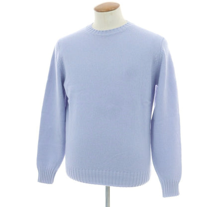 【中古】サンモリッツ S.MORITZ ウールカシミヤ クルーネックニット ライトブルー【 48 】【 状態ランクB 】【 メンズ 】