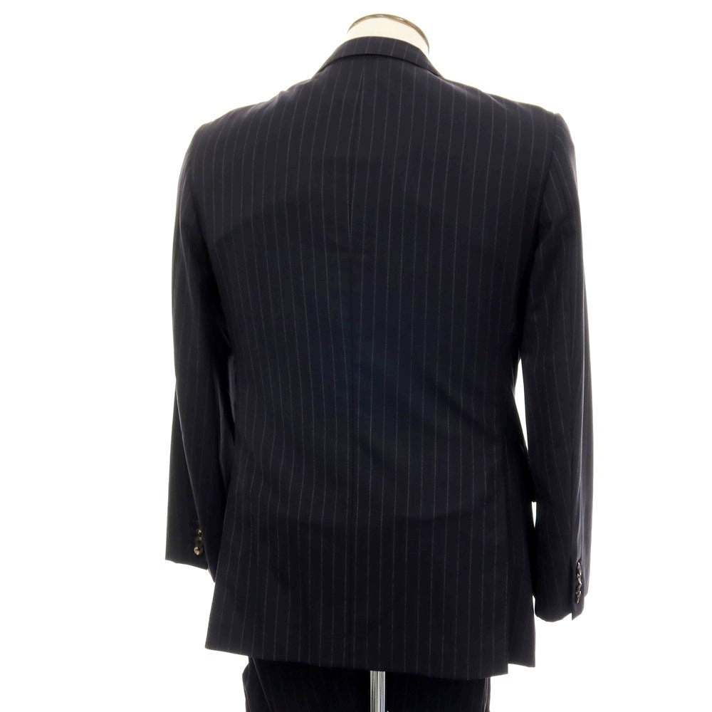 【中古】ヒルトン HILTON ストレッチウール ストライプ 2つボタンスーツ ネイビー【サイズ94A6】【 状態ランクB 】【 メンズ 】