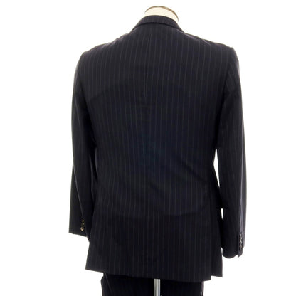 【中古】ヒルトン HILTON ストレッチウール ストライプ 2つボタンスーツ ネイビー【サイズ94A6】【 状態ランクB 】【 メンズ 】