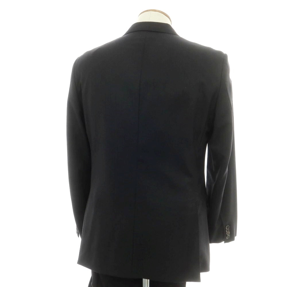 【中古】ヒルトン HILTON ストレッチウール ストライプ 2つボタンスーツ チャコールxブラウン【 A6 】【 状態ランクB 】【 メンズ 】