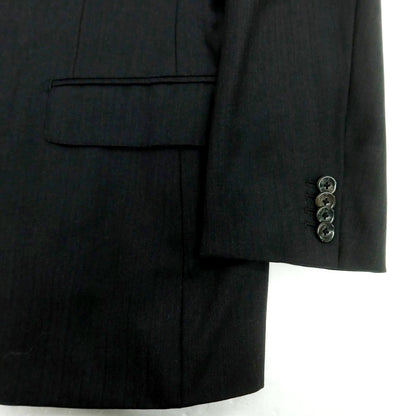 【中古】ヒルトン HILTON ストレッチウール ストライプ 2つボタンスーツ チャコールxブラウン【 A6 】【 状態ランクB 】【 メンズ 】