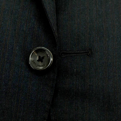 【中古】ヒルトン HILTON ストレッチウール ストライプ 2つボタンスーツ チャコールxブラウン【 A6 】【 状態ランクB 】【 メンズ 】