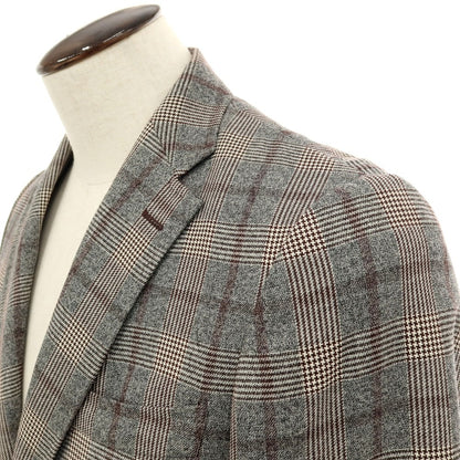 【中古】ヒルトン HILTON ウール チェック 2B テーラードジャケット グレーxホワイト【サイズL】【 状態ランクB 】【 メンズ 】