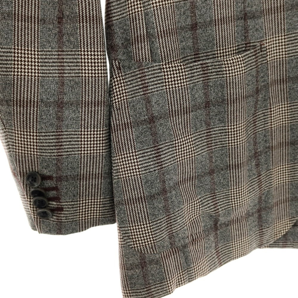 【中古】ヒルトン HILTON  ウール チェック 2B テーラードジャケット グレーxホワイト【サイズL】【 状態ランクB 】【 メンズ 】[DPD]