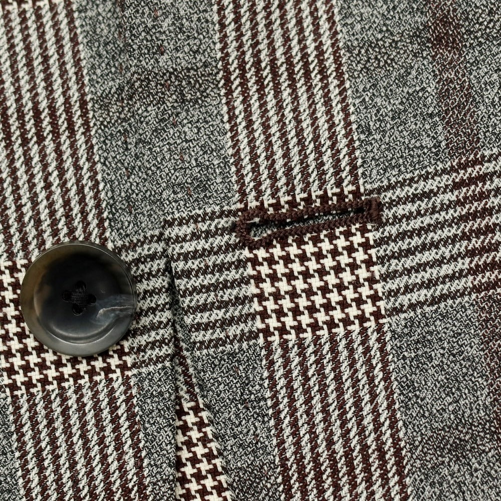 【中古】ヒルトン HILTON ウール チェック 2B テーラードジャケット グレーxホワイト【サイズL】【 状態ランクB 】【 メンズ 】