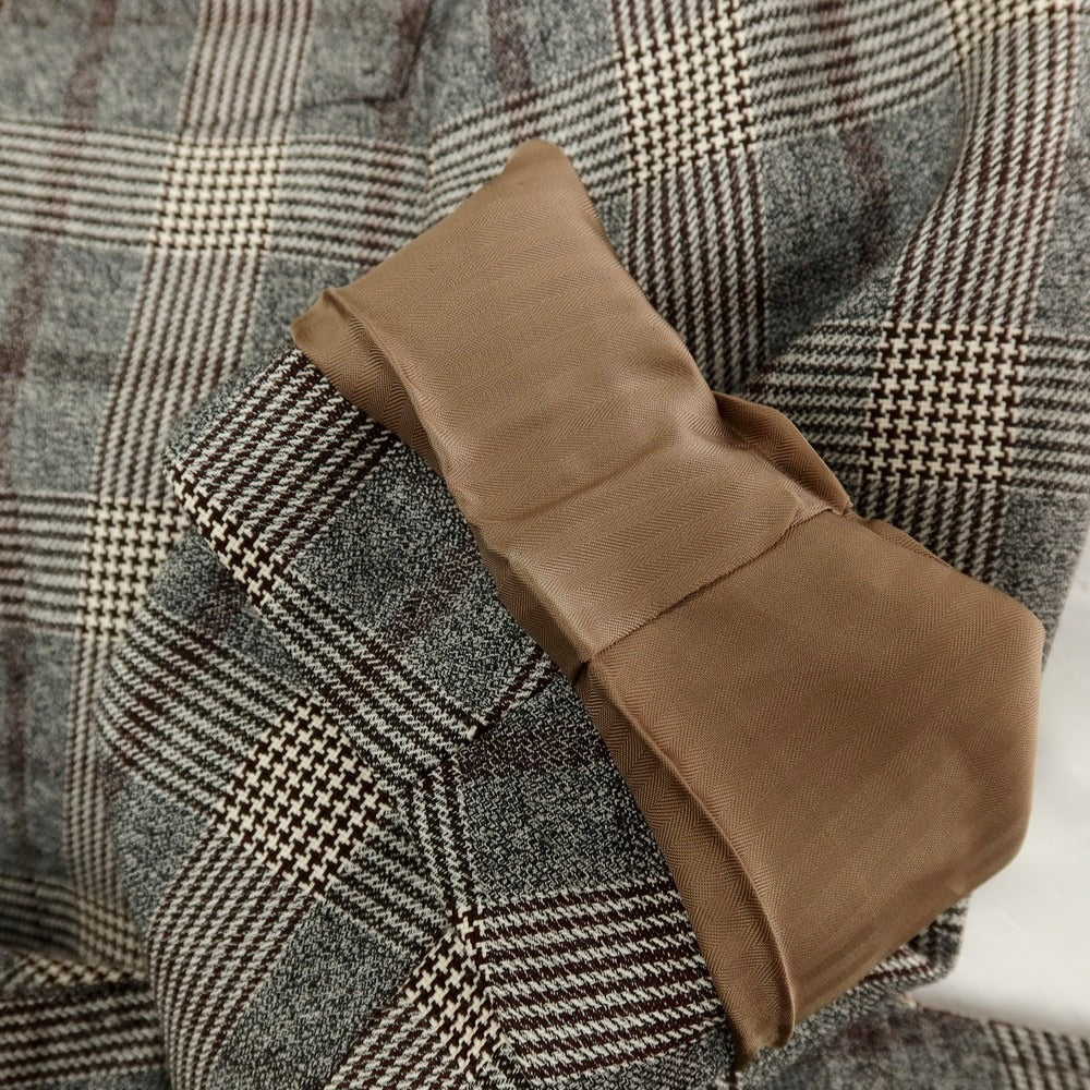 【中古】ヒルトン HILTON ウール チェック 2B テーラードジャケット グレーxホワイト【サイズL】【 状態ランクB 】【 メンズ 】