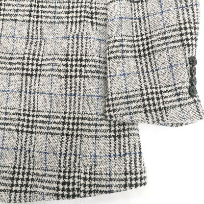 【中古】ブリッラ ペル イル グスト Brilla per il gusto シルクカシミヤ混ウール チェック 3B テーラードジャケット オフホワイトxブラック【 46 】【 状態ランクB 】【 メンズ 】