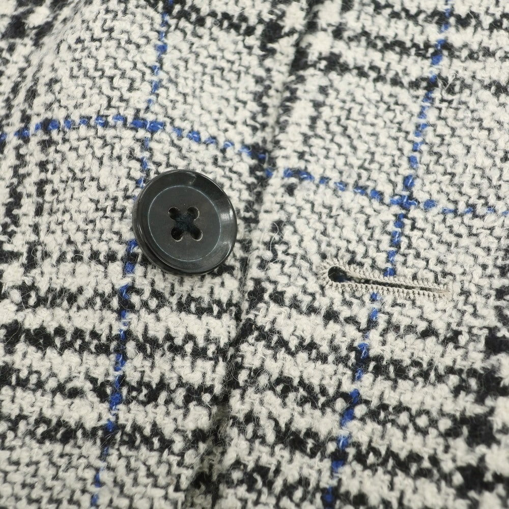 【中古】ブリッラ ペル イル グスト Brilla per il gusto シルクカシミヤ混ウール チェック 3B テーラードジャケット オフホワイトxブラック【 46 】【 状態ランクB 】【 メンズ 】