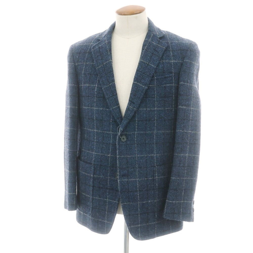 【中古】ブルックスブラザーズ Brooks Brothers ウール ハリスツイード チェック 3B テーラードジャケット ネイビー【 38 】【 状態ランクA 】【 メンズ 】