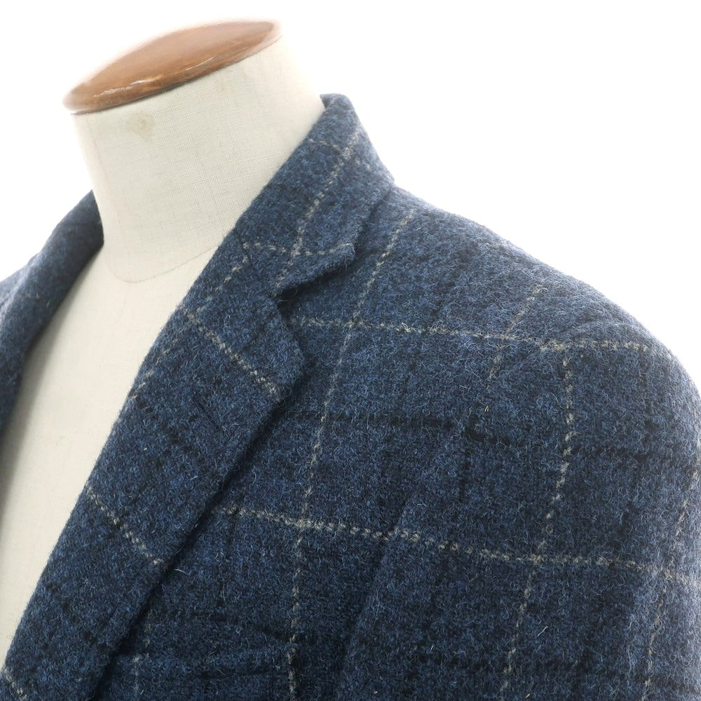 【中古】ブルックスブラザーズ Brooks Brothers ウール ハリスツイード チェック 3B テーラードジャケット ネイビー【 38 】【 状態ランクA 】【 メンズ 】