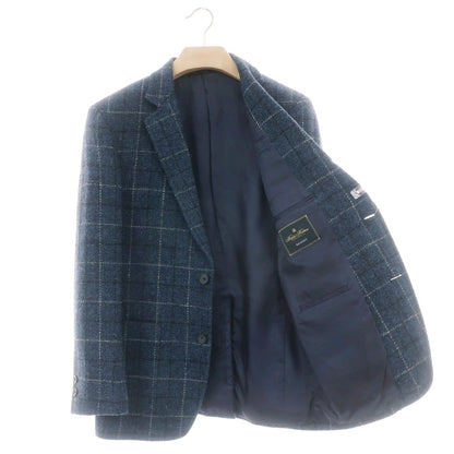【中古】ブルックスブラザーズ Brooks Brothers ウール ハリスツイード チェック 3B テーラードジャケット ネイビー【 38 】【 状態ランクA 】【 メンズ 】