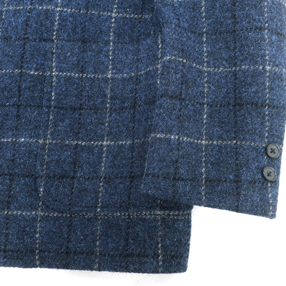 【中古】ブルックスブラザーズ Brooks Brothers ウール ハリスツイード チェック 3B テーラードジャケット ネイビー【 38 】【 状態ランクA 】【 メンズ 】