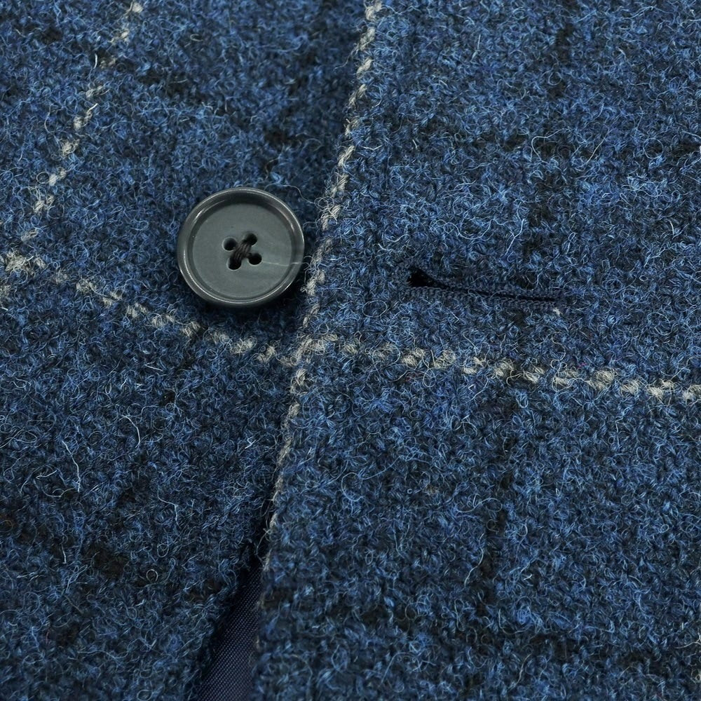 【中古】ブルックスブラザーズ Brooks Brothers ウール ハリスツイード チェック 3B テーラードジャケット ネイビー【 38 】【 状態ランクA 】【 メンズ 】