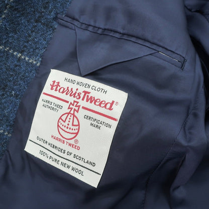 【中古】ブルックスブラザーズ Brooks Brothers ウール ハリスツイード チェック 3B テーラードジャケット ネイビー【 38 】【 状態ランクA 】【 メンズ 】