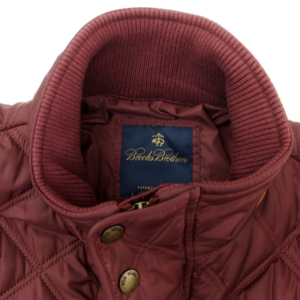 【中古】ブルックスブラザーズ Brooks Brothers ポリエステル 中綿入り スタンドカラー キルティングブルゾン ワインレッド【 S 】【 状態ランクC 】【 メンズ 】