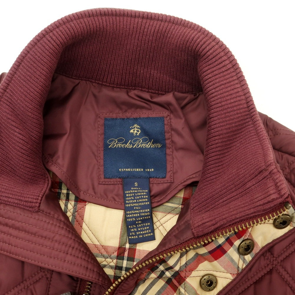 【中古】ブルックスブラザーズ Brooks Brothers ポリエステル 中綿入り スタンドカラー キルティングブルゾン ワインレッド【 S 】【 状態ランクC 】【 メンズ 】