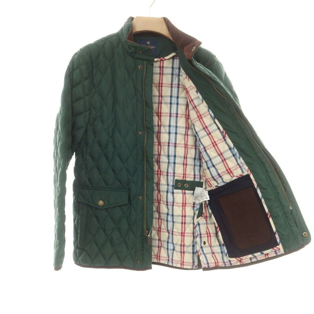 【中古】ブルックスブラザーズ Brooks Brothers ポリエステル キルティング スタンドカラー ダウンジャケット グリーン【 S 】【 状態ランクC 】【 メンズ 】