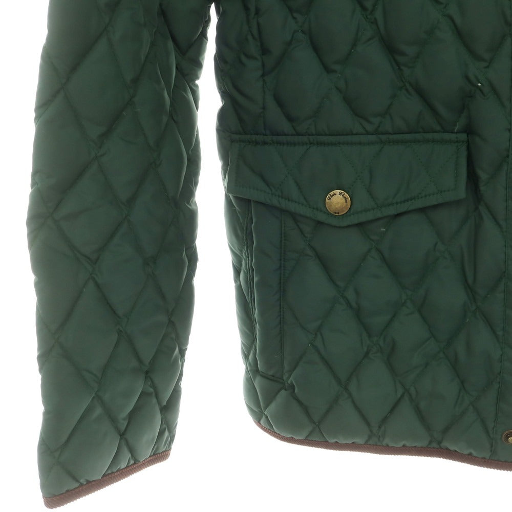 【中古】ブルックスブラザーズ Brooks Brothers ポリエステル キルティング スタンドカラー ダウンジャケット グリーン【 S 】【 状態ランクC 】【 メンズ 】