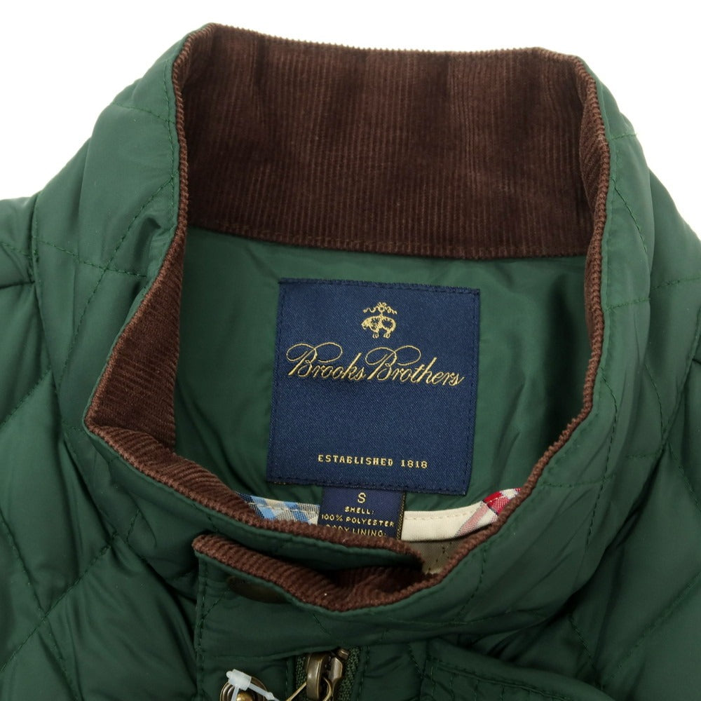 【中古】ブルックスブラザーズ Brooks Brothers ポリエステル キルティング スタンドカラー ダウンジャケット グリーン【 S 】【 状態ランクC 】【 メンズ 】