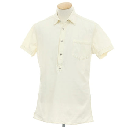 【中古】ハイドロゲン HYDROGEN コットン系 レギュラーカラー プルオーバーシャツ オフホワイト【サイズS】【 状態ランクC 】【 メンズ 】