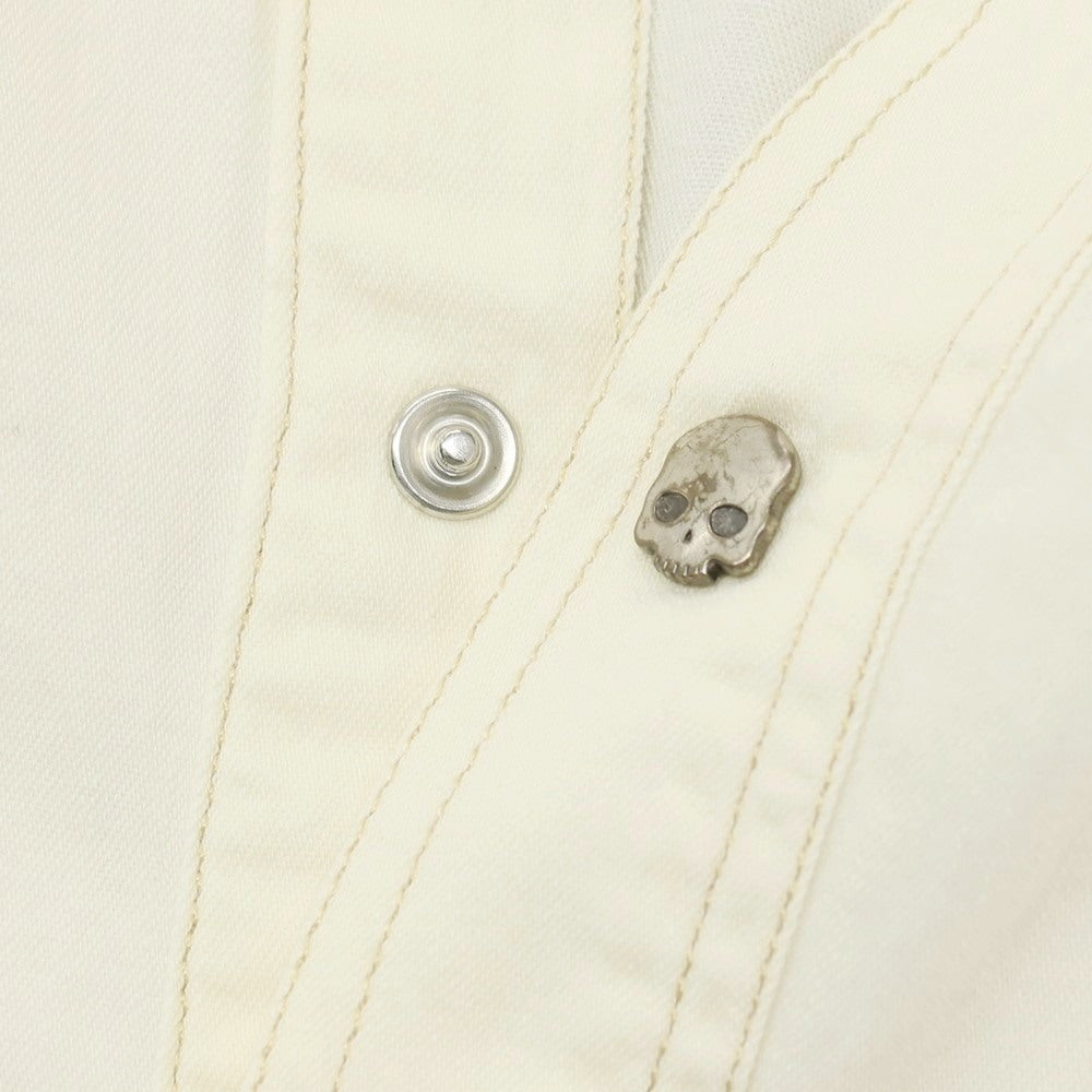 【中古】ハイドロゲン HYDROGEN コットン系 レギュラーカラー プルオーバーシャツ オフホワイト【サイズS】【 状態ランクC 】【 メンズ 】