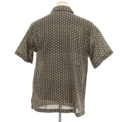 【中古】ジムトンプソン JIM THOMPSON コットン アニマル柄 プリント オープンカラー 半袖シャツ ブラック【サイズSS】【 状態ランクA 】【 メンズ 】