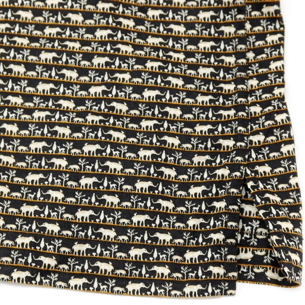 【中古】ジムトンプソン JIM THOMPSON コットン アニマル柄 プリント オープンカラー 半袖シャツ ブラック【サイズSS】【 状態ランクA 】【 メンズ 】[BPD]